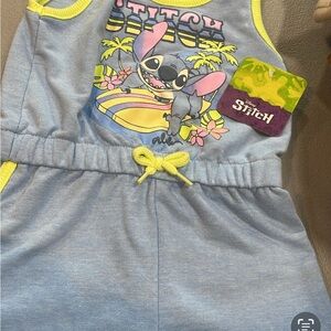 Disney Stitch Blue Romper with Yellow Highlights